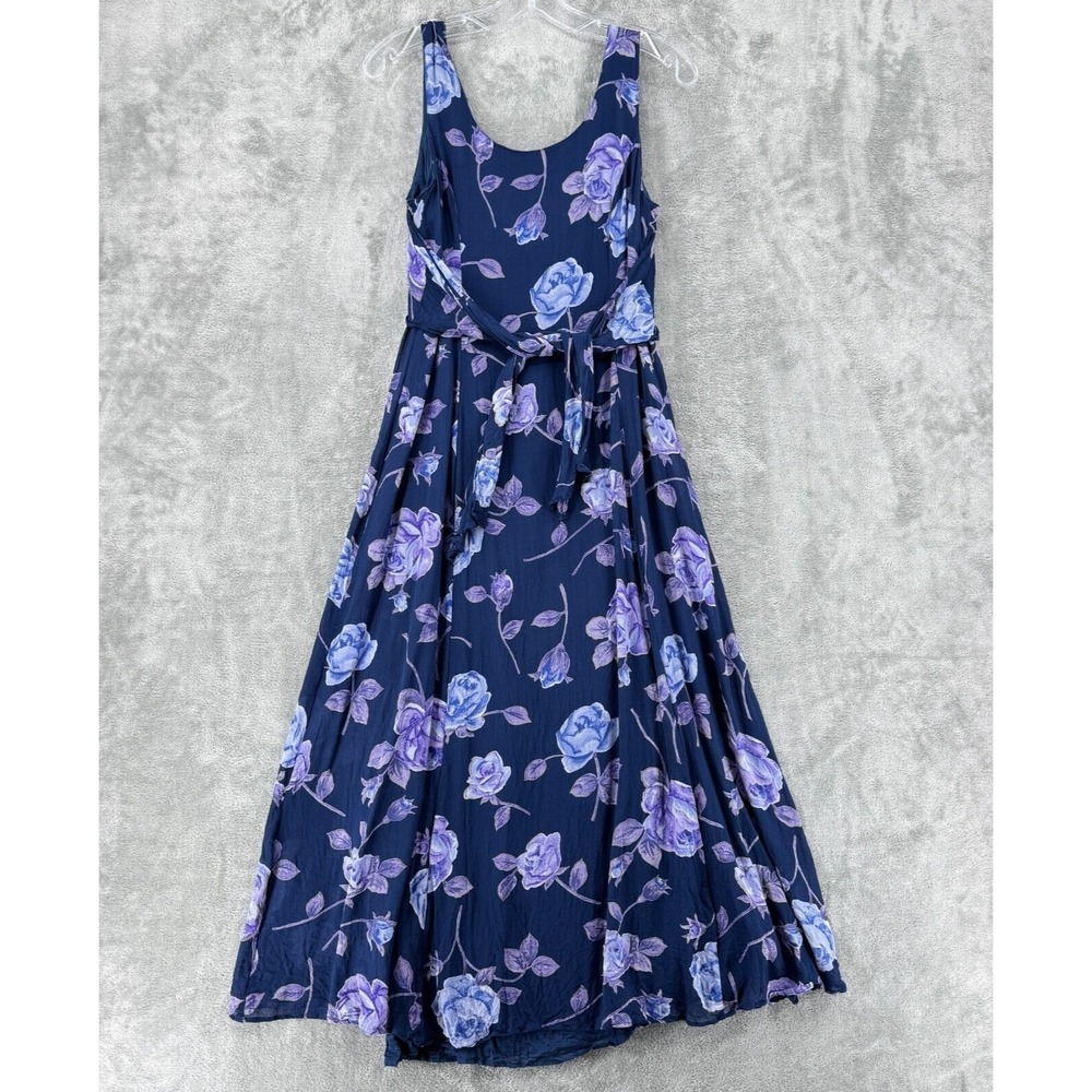 Vintage Katies Dress Womens 12 Floral Tie Waist‎ Cottage Boho Romantic Feminine